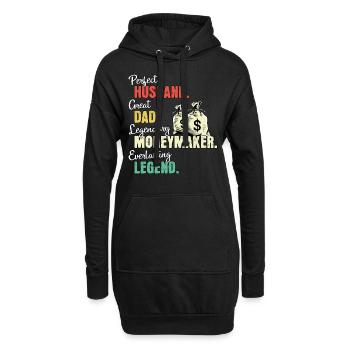 Papa qui gagne de l’argent - Sweat-shirt à capuche long Femme - noir - Devant
