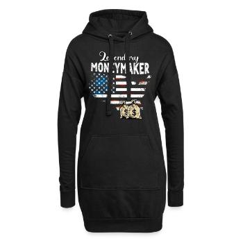 Geldverdiener US - Hoodie-Kleid - Schwarz - Vorne