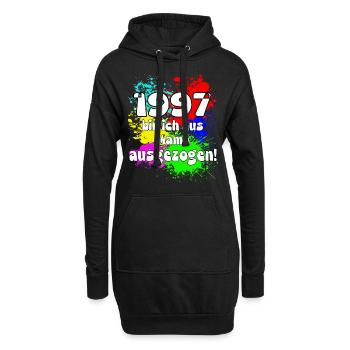 1997 bin ich aus meiner Mama ausgeszogen - Hoodie-Kleid - Schwarz - Vorne