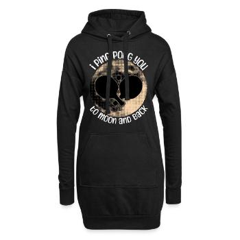 Ping Pong Tischtennis - Hoodie-Kleid - Schwarz - Vorne