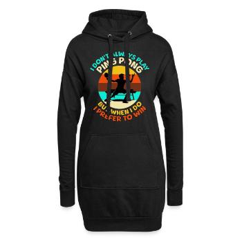 Ping Pong Tischtennis - Hoodie-Kleid - Schwarz - Vorne