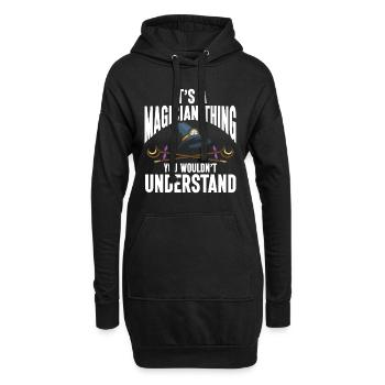 Funny Magician Magic - Hoodie-Kleid - Schwarz - Vorne