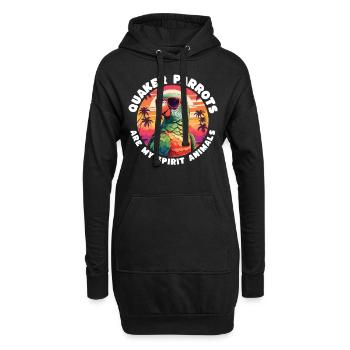 Drôles de dictons de perruche moine - Sweat-shirt à capuche long Femme - noir - Devant