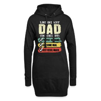 Papa Schiffbauer Vatertag - Hoodie-Kleid - Schwarz - Vorne