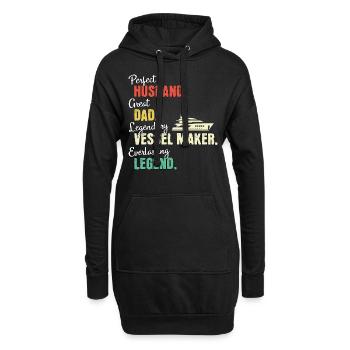 Papa constructeur naval - Sweat-shirt à capuche long Femme - noir - Devant