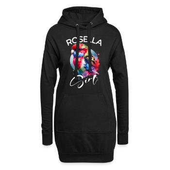 Rosella Parakeet Mädchen Rosellasittich - Hoodie-Kleid - Schwarz - Vorne