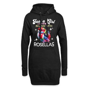 Rosella Mädchen Parakeet Rosella - Hoodie-Kleid - Schwarz - Vorne