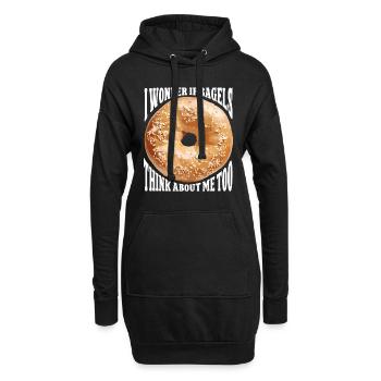Bagel Lover Art Bagels - Hoodie-Kleid - Schwarz - Vorne
