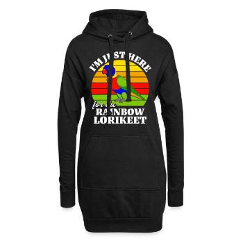 Drôles de dictons de loriquet arc-en-ciel - Sweat-shirt à capuche long Femme - noir - Devant