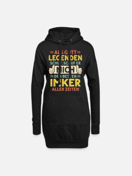 Imker - Hoodie-Kleid - Schwarz