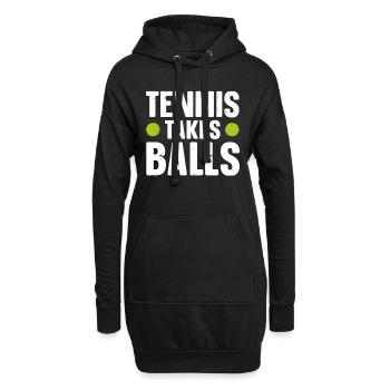 Tennis Player - Hoodie-Kleid - Schwarz - Vorne