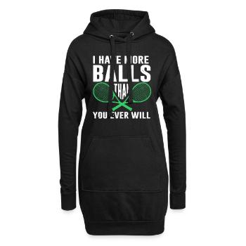 Tennis Player - Hoodie-Kleid - Schwarz - Vorne