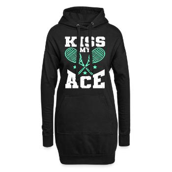 Tennis Player - Hoodie-Kleid - Schwarz - Vorne