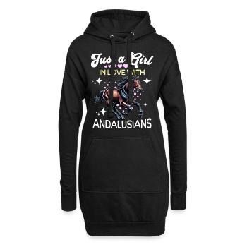Andalusier Mädchen Andalusian - Hoodie-Kleid - Schwarz - Vorne