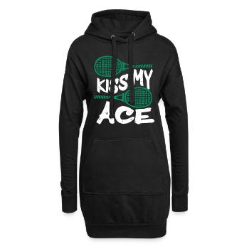 Tennis Player - Hoodie-Kleid - Schwarz - Vorne