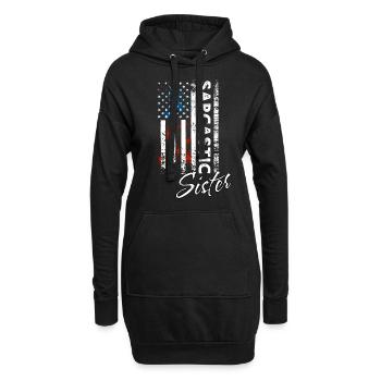 Sarkastischer Schwester - Hoodie-Kleid - Schwarz - Vorne