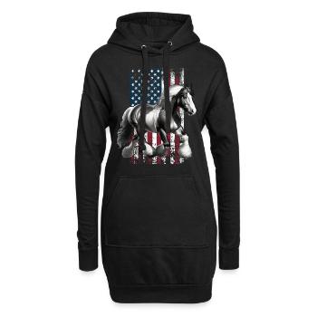 Shire Horse US Shire Horse - Hoodie-Kleid - Schwarz - Vorne