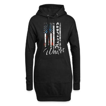 Sarkastischer Kellner - Hoodie-Kleid - Schwarz - Vorne