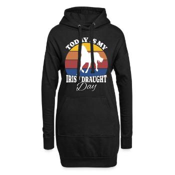Irisches Zugpferd Irish Draught - Hoodie-Kleid - Schwarz - Vorne