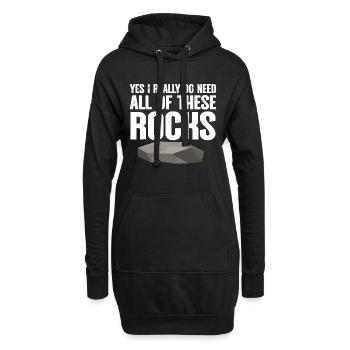 Rock Collector Geology Geologist - Hoodie-Kleid - Schwarz - Vorne