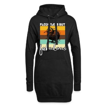 Dictons drôles d’oiseau kiwi - Sweat-shirt à capuche long Femme - noir - Devant