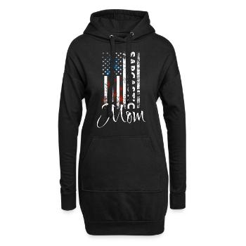 Sarkastische Mama - Hoodie-Kleid - Schwarz - Vorne