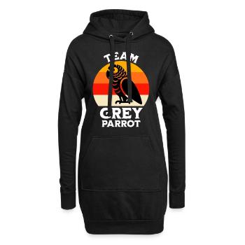Team Graupapagei - Hoodie-Kleid - Schwarz - Vorne
