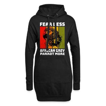 Perroquet gris Graupapagei - Sweat-shirt à capuche long Femme - noir - Devant