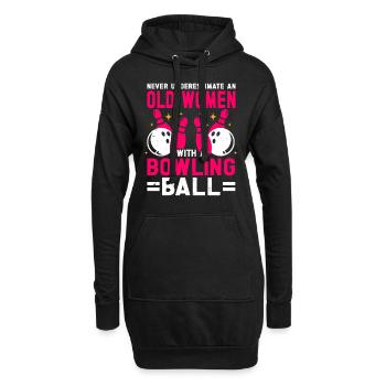 Boule de bowling Bowler - Sweat-shirt à capuche long Femme - noir - Devant