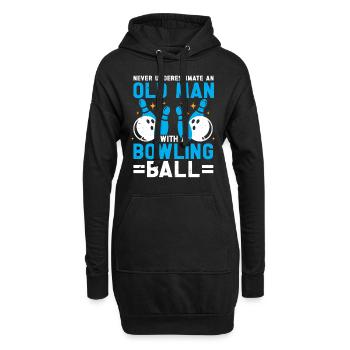 Bowling Ball Bowler - Hoodie-Kleid - Schwarz - Vorne