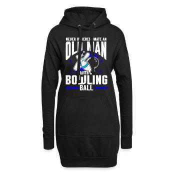 Boule de bowling Bowler - Sweat-shirt à capuche long Femme - noir - Devant