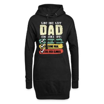 Papa grimpeur Fête des pères - Sweat-shirt à capuche long Femme - noir - Devant
