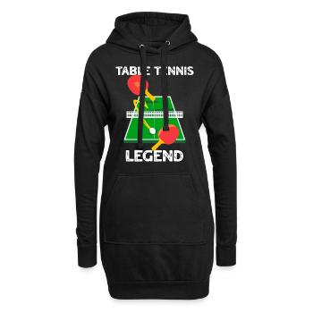 Table Tennis Legende - Hoodie-Kleid - Schwarz - Vorne