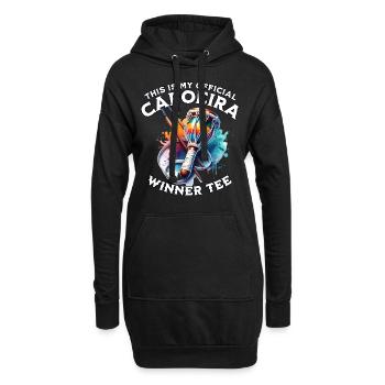 Joueur de capoeira - Sweat-shirt à capuche long Femme - noir - Devant