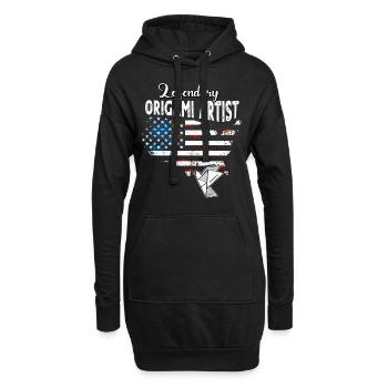 Origami US - Hoodie-Kleid - Schwarz - Vorne