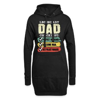 Papa Chef de Projet Fête des Pères - Sweat-shirt à capuche long Femme - noir - Devant