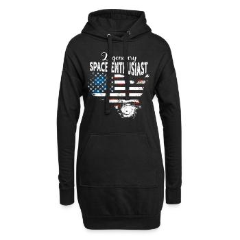 Weltraum Enthusiast US - Hoodie-Kleid - Schwarz - Vorne