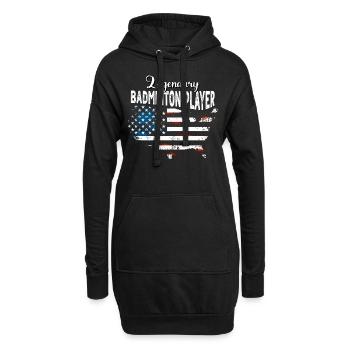Badmintonspieler US - Hoodie-Kleid - Schwarz - Vorne