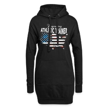Athletiktrainer US - Hoodie-Kleid - Schwarz - Vorne