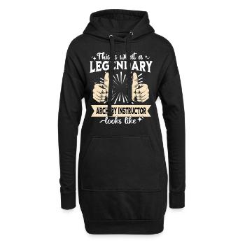 Legendärer Trainer Bogenschiessen - Hoodie-Kleid - Schwarz - Vorne