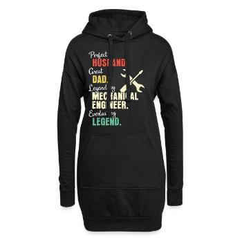 Ingénieur mécanique papa - Sweat-shirt à capuche long Femme - noir - Devant