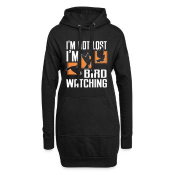Observation des oiseaux Mignon Amoureux des oiseaux - Sweat-shirt à capuche long Femme - noir - Devant