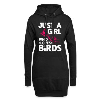 Observation des oiseaux Mignon Amoureux des oiseaux - Sweat-shirt à capuche long Femme - noir - Devant