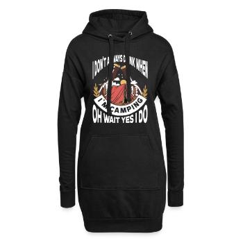 Camping Campfire Camper - Hoodie-Kleid - Schwarz - Vorne
