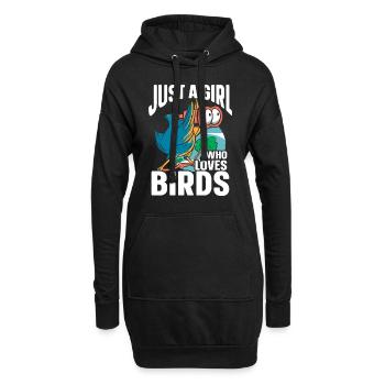 Observation des oiseaux Mignon Amoureux des oiseaux - Sweat-shirt à capuche long Femme - noir - Devant