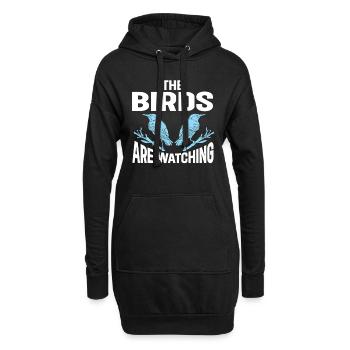 Observation des oiseaux Mignon Amoureux des oiseaux - Sweat-shirt à capuche long Femme - noir - Devant