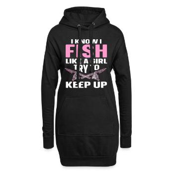Fishing Design Fish Lover Fisherman - Hoodie-Kleid - Schwarz - Vorne