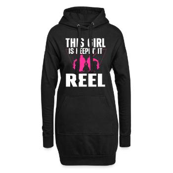 Fishing Design Fish Lover Fisherman - Hoodie-Kleid - Schwarz - Vorne