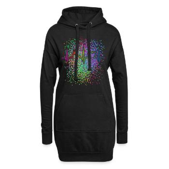 Confettis Cologne Carnaval Déguisement Arc-en-ciel - Sweat-shirt à capuche long Femme - noir - Devant