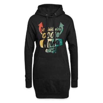 So sieht eine coole Oma aus Großmutter Vintage - Hoodie-Kleid - Schwarz - Vorne